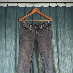 Grey Stone-Washed Boot-Cut Jeans